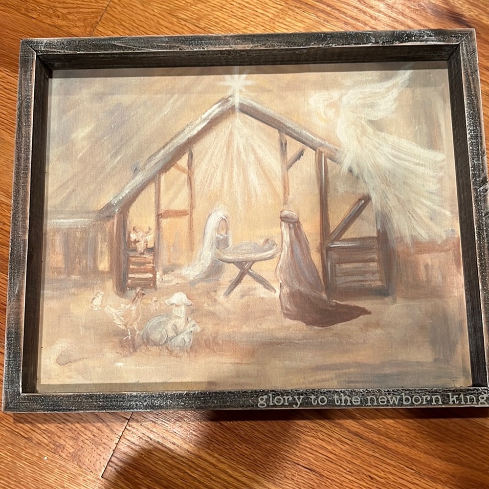 Glory Haus Glory to the Newborn King framed canvas